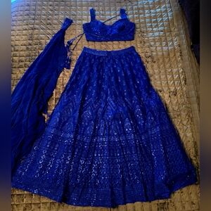 Royal Blue Wedding Lehenga Set